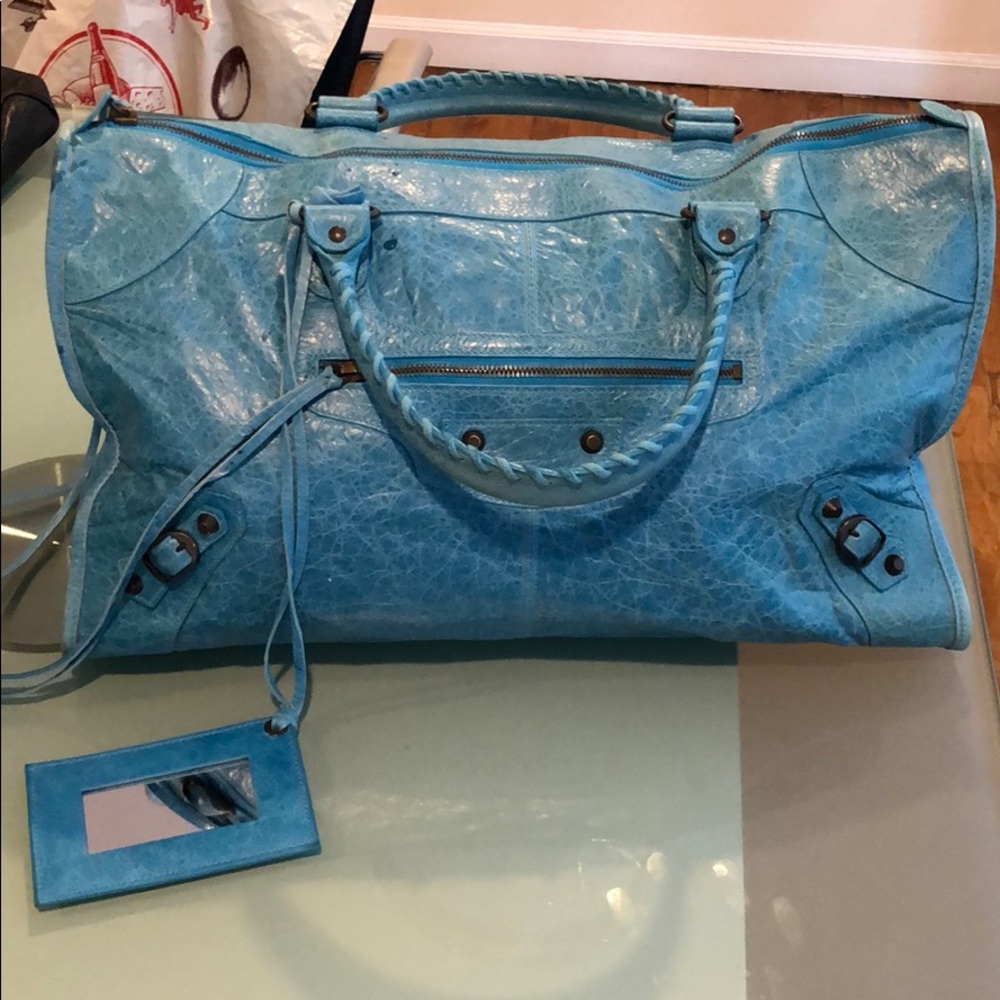 AUTHENTIC Balenciaga Velo Stud Bag Leather